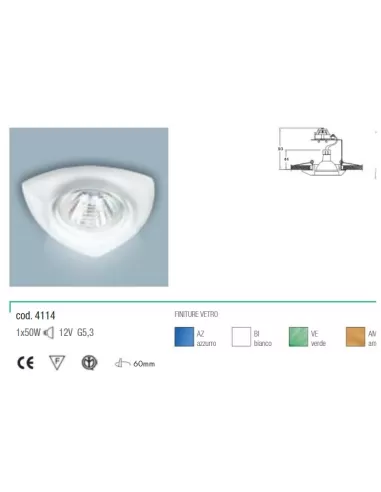 Nobile illuminazione 4114//bi faretto f dicr 50mm 50w12vg5,3 bianco