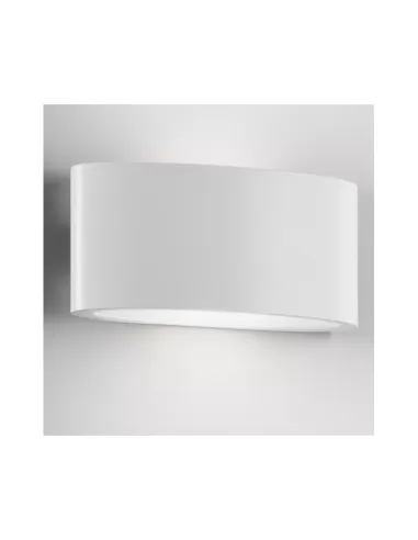 Zafferano ld0030b3 mur led ovale 2x4w 3k ip54 blanc//mat 140x70x47mm