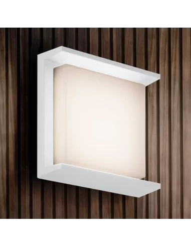 Zafferano ld0138b3 alu led pared 10w ip54 blanco 154x154x61mm