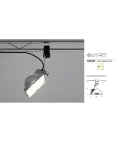 Spot halogène Martinelli luce trak b e27 max 75w pour barre par 30//a