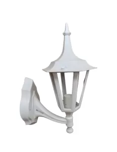 Ghidini atra0101//tb traditional wall lantern white upwards 6 pmma screens 60w