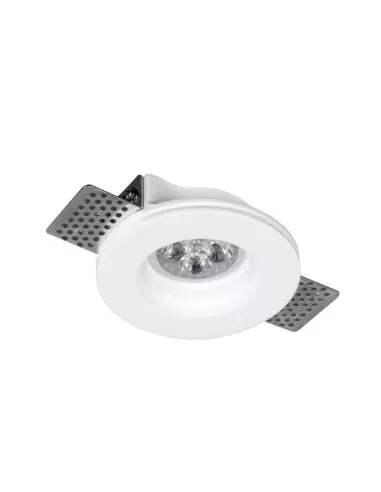 Round plaster recessed spotlight with low gu10 connection