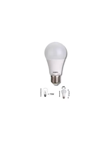 Lampo g60-12w//e27//bn lámpara led gota 12w e27 230v 4000k