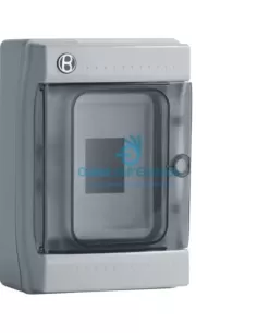 Hager B06521 Centralita de pared gris IP65 4 módulos