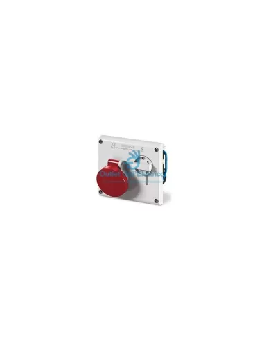 Scame Parre 440.3287 Red interlocked socket 3p+n+t ip44 32a