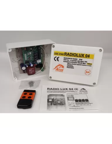 Radiolux 04 ricevente radio 4 canali autoapprendimento 433,92 mhz ip65