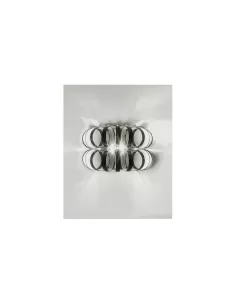 Vistosi ecos wall light 2 lights g9 l35 cm black rings chromed diffuser