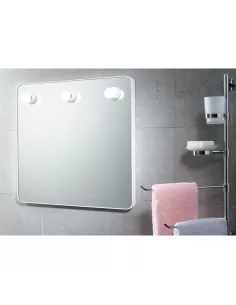 Gedy miroir 60050200000 specchio 55x55 con tre portalampadine e14  cavo bianco