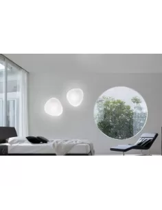 Vistosi chic wall lamp in satin white glass e14 60w