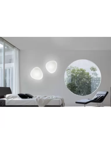 Vistosi chic wall lamp in satin white glass e14 60w