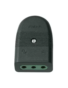 Vimar 01023 Presa 2P T 10A P11 Assiale Nero