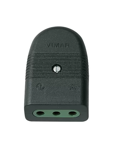 Vimar 01023 2P T 10A P11 Axial Black socket