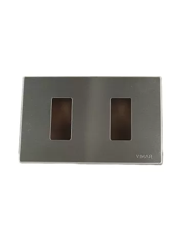 Vimar 08636 Serie 8000 Placa de Aluminio de 2 Módulos con Marco Dorado