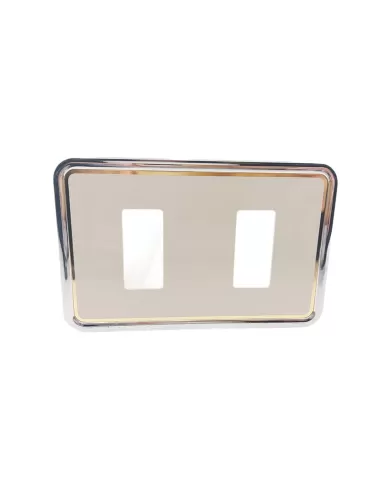 Vimar 08636.I Series 8000 2-hole plate Ivory Chrome for rectangular box