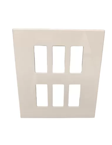 Vimar 08640.Z Series 8000 6-hole plate in white resin