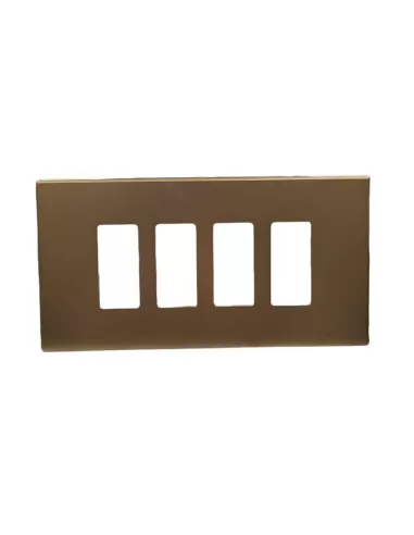 Vimar 08638.Br 4-Gate Snap-On Plate Aluminum Bronze Series 8000