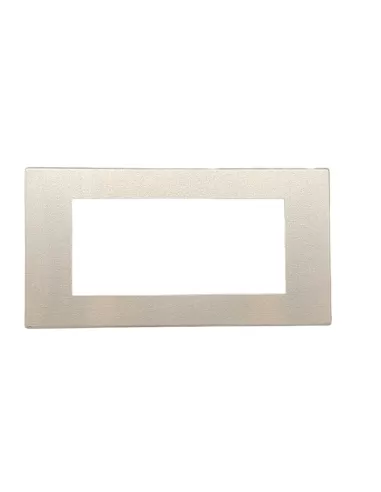 Vimar 08658 4-place aluminum snap-on plate in gold color without pre-drilling, 8000 series