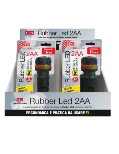 Cfg el023 Linterna led goma 2aa blister