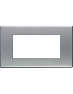 Placa de aluminio natural Bticino light 4 plazas n4804aa