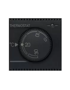 Ave 445085 elektronischer Thermostat mit Knopf 230 V, 2 Module, Tekla-Grau