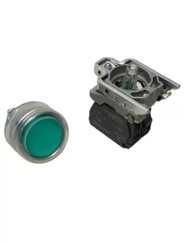 Bouton lumineux vert Schneider avec capuchon chez xb4bp383b5ex