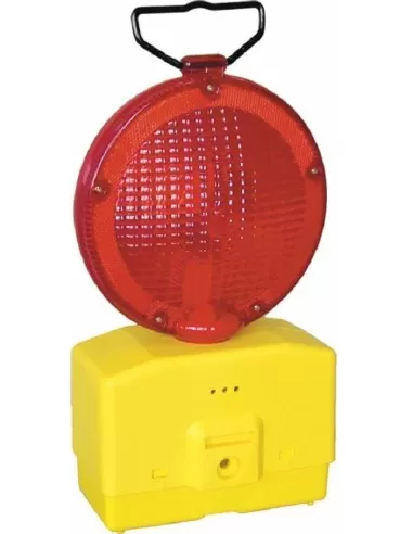 Lampada led strada luce rossa da cantiere lampeggia o fissa