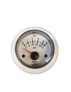 Vdo n02124506 oil pressure gauge 5bar 24v d 52mm white