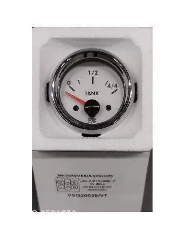 San giorgio sein vsg20025//vt chrome fuel level indicator 12v d 52mm white 0-90ohn red index