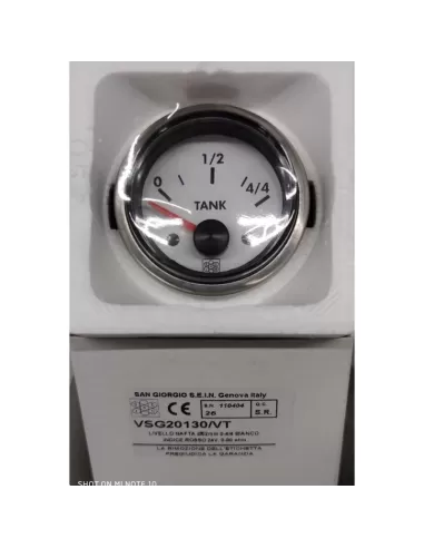 San giorgio sein vsg20130//vt fuel level indicator d 52mm white red index 24v