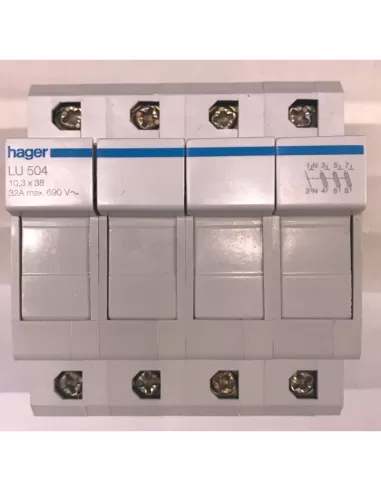 Hager lu504 portafusibile ul 10 3x38 3p   n 4 moduli din