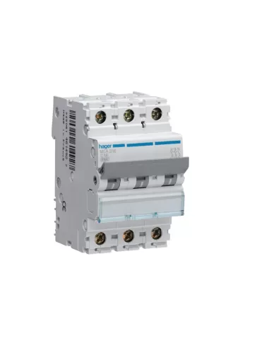 Hager mca306 disjoncteur automatique 3p 3 pôles 3x6a 6 ka courbe c 3 modules din