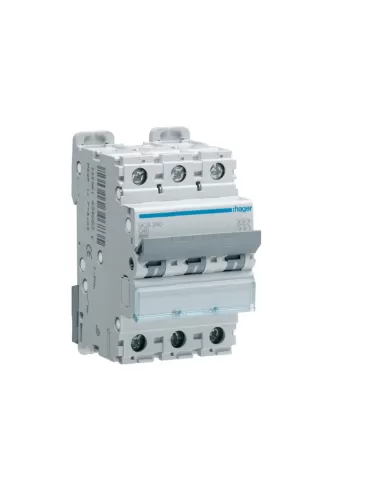 Hager mca340 disjoncteur automatique 3p 3 pôles 3x40a 6 ka courbe c 3 modules din