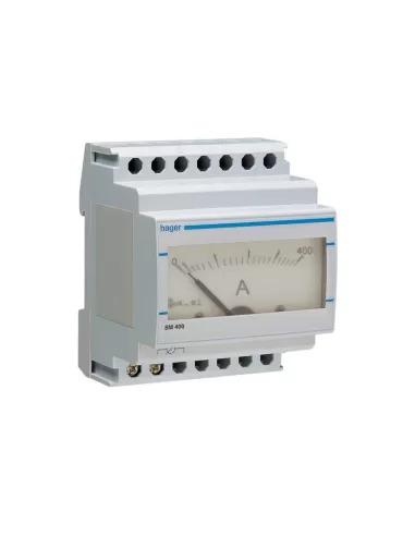 Hager sm400 amperímetro analógico indirecto 0-400a 4 módulos din sm400