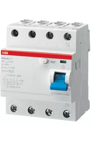 Abb f427838 f204 a 40a 300ma 0.3a interruptor diferencial puro 4p