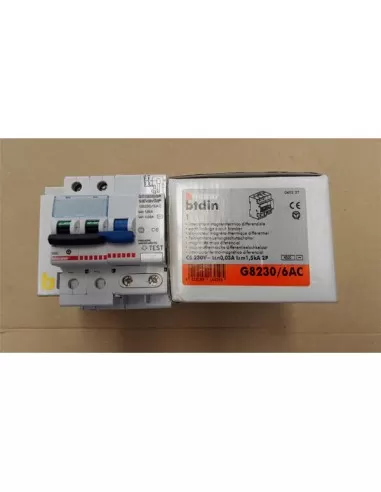 Disjoncteur différentiel Bticino ac 2p 6a 4,5ka 30ma 0,03a g8230//6ac sauveteur