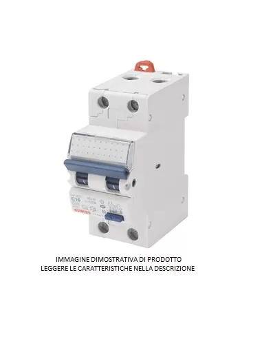 Gewiss interruttore differenziale magnetotermico 2p c13 30ma 0,03 ac 4,5ka gw94031 2 moduli