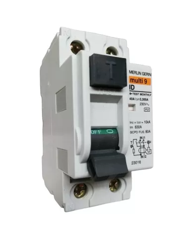 Merlin gerin 23016 interruptor diferencial puro 2p 40a 0,3a ac 2mod