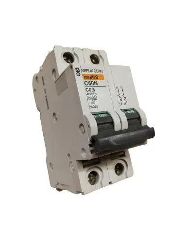 Merlin gerin 24068 circuit breaker 2p 0.5a 6k c 2mod