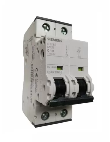 Siemens circuit breaker 1p n 10a 40ka curve c 2 modules 5sy85107