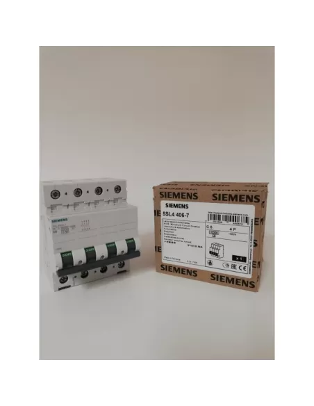 Siemens 5sl44067 circuit breaker 4 poles 6a curve c 10ka