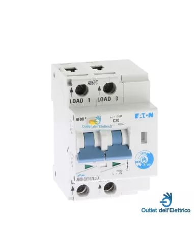 Eaton afdd-20/2/c/003-a residual current circuit breaker 2p c20 10ka 0.03a a + protection