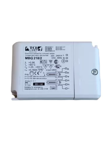 Tci 137968//218 mbq 218//2 electric ballast 2x18w d//e-t//e g24q2