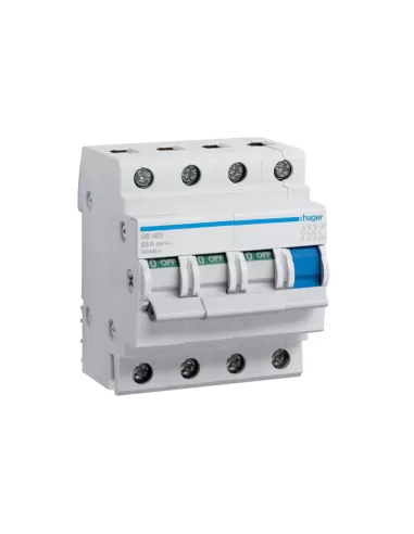 Hager sb463 interrupteur sectionneur 4p 63a 4 modules din