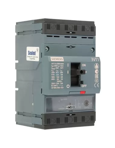 Disyuntor automático Siemens 3vt17162db360aa0 3vt1 25ka 3x160a regulable solo magnético