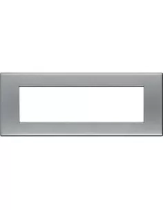 Bticino light 7 plazas placa de aluminio natural n4807aa living light