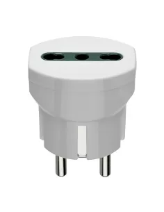 Vimar 00301.B Adaptateur de dérivation bivalent triple allemand/français 10/16A Blanc