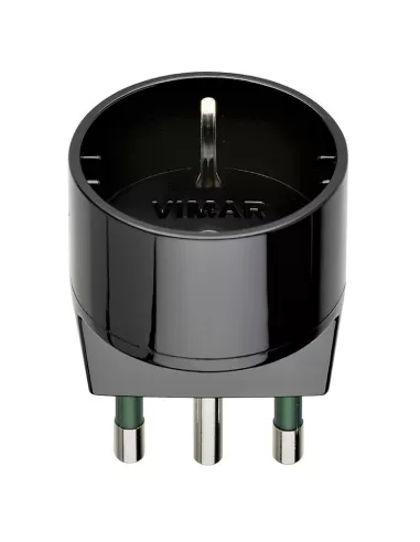 Vimar 00303 Triple 16A Schuko Adapter Black