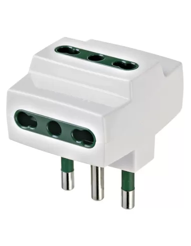 Vimar 00321.B Adaptador Triple 16A 3 Tomas Bipass Bivalente 10/16A Blanco