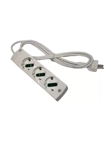 Vimar 00413.CB Multiple Socket Power Strip 3 Schuko 16A White With Cable