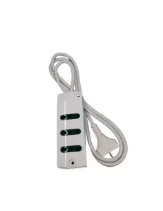 Vimar 00403.CB Multiple Socket 3 Bivalent Bypass Sockets 10/16A S17/S11 White With Cable